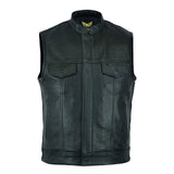 Custom Biker Leather Waistcoat