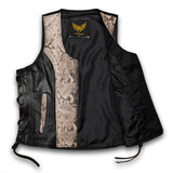 Leatherick Classic Custom biker Leather Vest With Laces in 2XL