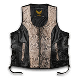 Leatherick Classic Custom biker Leather Vest With Laces in 2XL