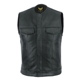 Leatherick Sons Of Anarchy Premium Black Collarless Vest