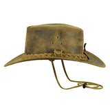 Leatherick Western Style Light Brown Leather Cowboy Hat