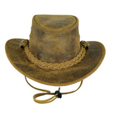 Leatherick Western Style Light Brown Leather Cowboy Hat