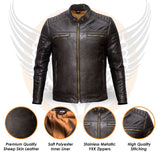 Leatherick Men’s Slim Fit brown Leather Jacket