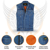 Leatherick Men's Blue Aura Denium Vest