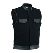 Leatherick Anarchy Club Trim Denim Leather Vest