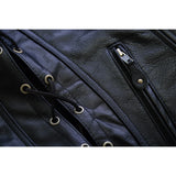 Side laces - Classic Seven Line Black Leather Vest