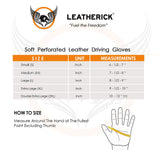 Size chart of gloves by Leatherick