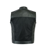 Leatherick Mens Perforated Biker Leather Vest