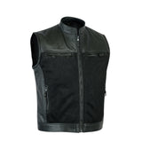 Leatherick Mens Perforated Biker Leather Vest