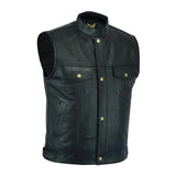 Leatherick Sons of Anarchy Open Button Leather Vest