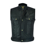 Leatherick Sons of Anarchy Open Button Leather Vest