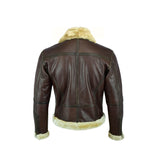 Leatherick Brown Aviator Bomber Leather Jacket