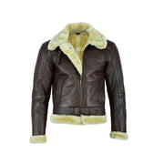 Blouson aviateur en cuir marron Leatherick