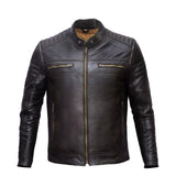 Leatherick Men’s Slim Fit brown Leather Jacket