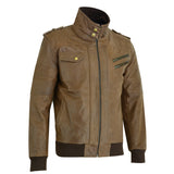 Leatherick Veste en cuir marron Buffalo Victor pour hommes