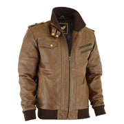 Leatherick Veste en cuir marron Buffalo Victor pour hommes