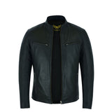 Leatherick Mens Hooper Black Leather Jacket