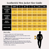 Chaqueta de cuero de motociclista negra de corte ajustado para hombre de Leatherick