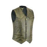 Leatherick Mens Classic Vintage Leather vest