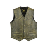 Leatherick Mens Classic Vintage Leather vest