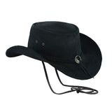 Sombrero de cuero estilo australiano Leatherick Suede Black