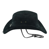 Sombrero de cuero estilo australiano Leatherick Suede Black