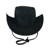 Sombrero de cuero estilo australiano Leatherick Suede Black