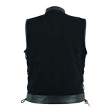 Leatherick Side Laces Denim Leather Vest