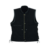 Leatherick Side Laces Denim Leather Vest