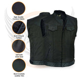 Leatherick Sons of Anarchy Cordura Trim Leather Vest