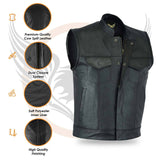 Leatherick Men’s Sons of Anarchy Real Split Cow Leather Vest