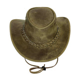 Leatherick Western Aussie Style Leather Cowboy Hat