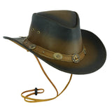 Leatherick Western Style Distressed Leather Cowboy Hat