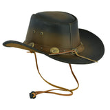 Leatherick Western Style Distressed Leather Cowboy Hat