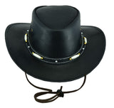 Sombrero vaquero clásico de cuero negro Leatherick