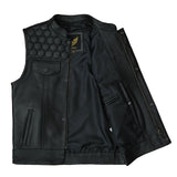 Leatherick SOA Style Gilet en cuir point de diamant