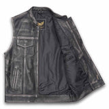 Leatherick Black Stitch Custom Motorcycle Vest in S-EUR46