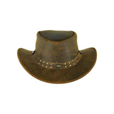 Sombrero Western de cuero marrón estilo australiano de Leatherick