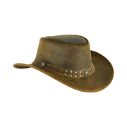 Sombrero Western de cuero marrón estilo australiano de Leatherick