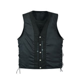 Leatherick Men’s Denim Style Biker Leather Vest