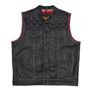 Leatherick Dual Closure Diamond Stitch Custom Vest