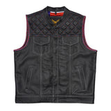 Leatherick Dual Closure Diamond Stitch Custom Vest