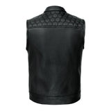 Leatherick SOA Style Gilet en cuir point de diamant