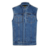 Leatherick Men's Blue Aura Denium Vest