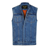 Leatherick Men's Blue Aura Denium Vest