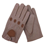 Leatherick Men's Dark Brown Classic Genuine Leather Driving Gloves