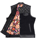 Gilet da moto da donna Leatherick con punto diamante