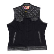 Gilet da moto da donna Leatherick con punto diamante