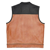 Back of Leatherick Dual Closure Biker Vest