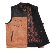 Front Of Leatherick Satin Lining Biker Vest